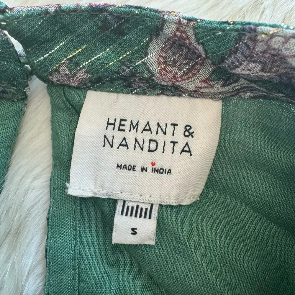 Hemant & Nandita Paisley Print Lisa Short Dress Small NWOT
